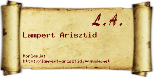 Lampert Arisztid névjegykártya